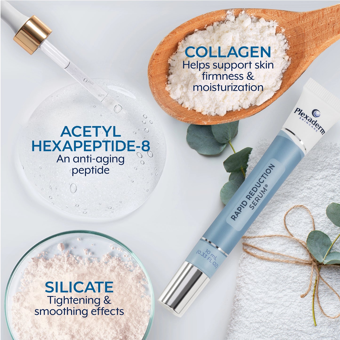 Plexaderm Rapid Reduction Eye Serum - Visibly ReducesUnder-Eye Bags, Wrinkles, Dark Circles, Fine Lines & Crow'sFeet Instantly, Anti Aging Wrinkle Remover for Face, Full SizeTube