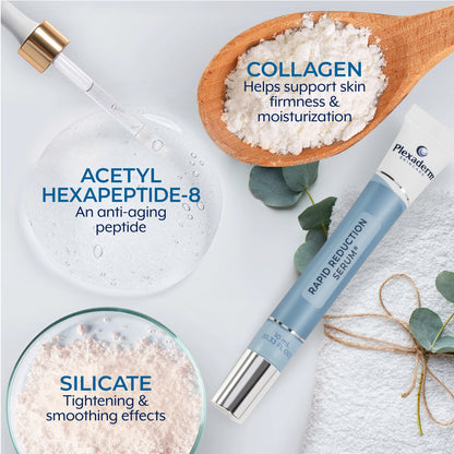 Plexaderm Rapid Reduction Eye Serum - Visibly ReducesUnder-Eye Bags, Wrinkles, Dark Circles, Fine Lines & Crow'sFeet Instantly, Anti Aging Wrinkle Remover for Face, Full SizeTube